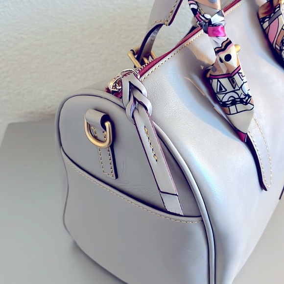 Dooney & Bourke Florentine Olivia Satchel / Light Taupe - Picture 8 of 14